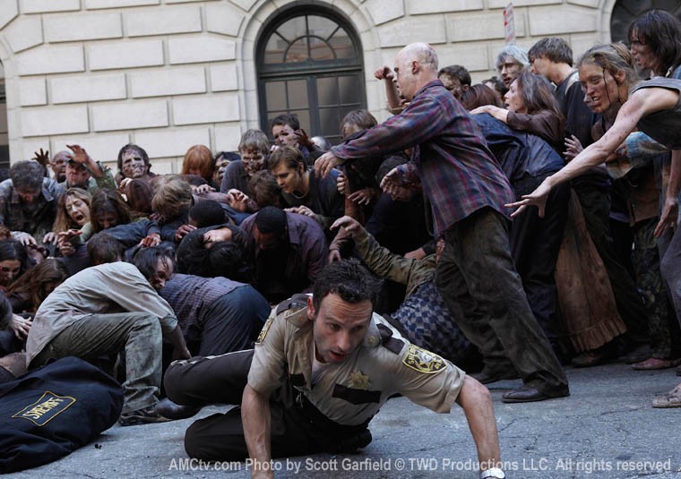 Create meme: the walking dead , lots of zombies, The walking dead rick grimes