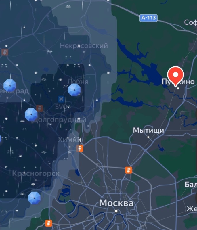 Create meme: weather map, Moscow and the Moscow region, precipitation map of Moscow