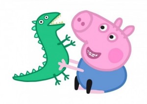 Создать мем: Свинка Пеппа и динозавр