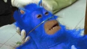 Создать мем: обезьяна в больнице, meme, dying orangutan sonic meme