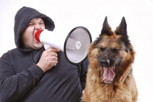 Create meme: a dog with a microphone, the dog screams, dog training 