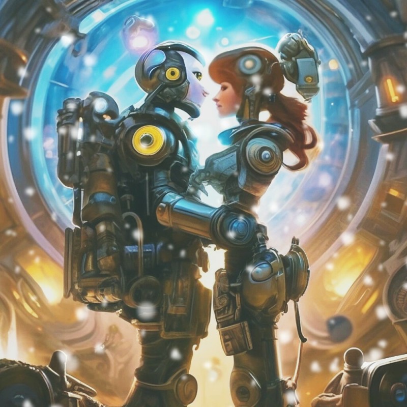 Создать мем: нейросеть, девушка и робот, роботы 2023