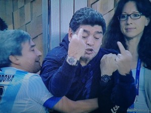 Create meme: Maradona factor, Maradona shows fakyu, Maradona facts 2018