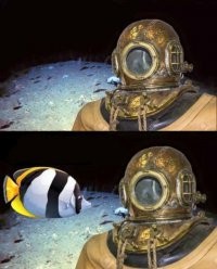 Create meme: I at a depth of 300 meters