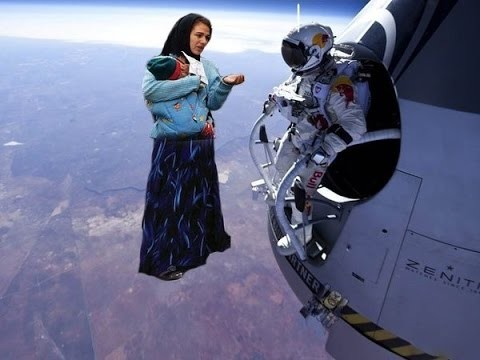 Create meme: Gypsy in space, Felix Baumgartner, the jump from the stratosphere 