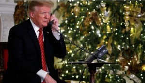 Create meme: christmas eve, Donald trump, trump is on the phone