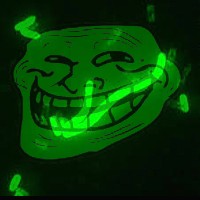 Create meme: green trollface, trollface on a green background, trollface fonk