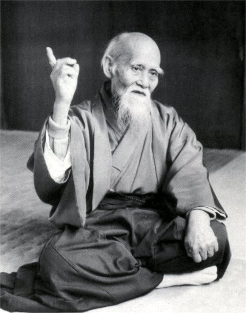 Create meme: Morihei Ueshiba laughs meme, meme Chinese sage, meme monk the sage 