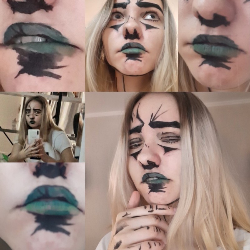 Create meme: Halloween makeup, easy makeup for halloween, makeup 