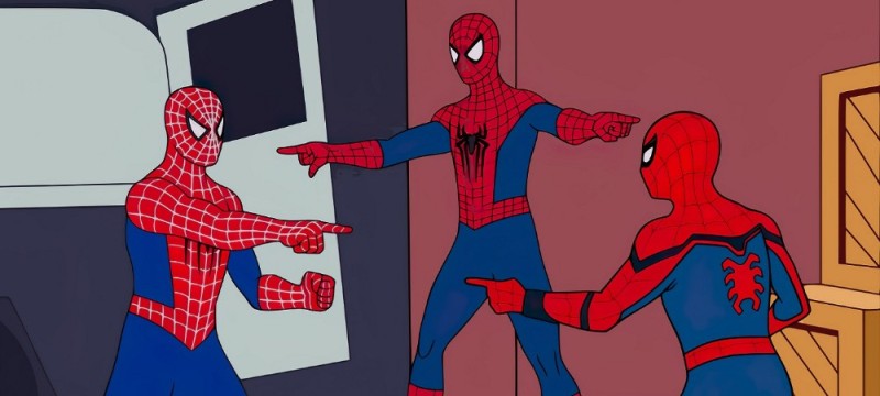 Create meme: three spider-man meme, Spiderman meme, meme 2 spider-man