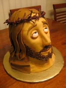 Создать мем: фигурка, торт в виде лица, sweet jesus