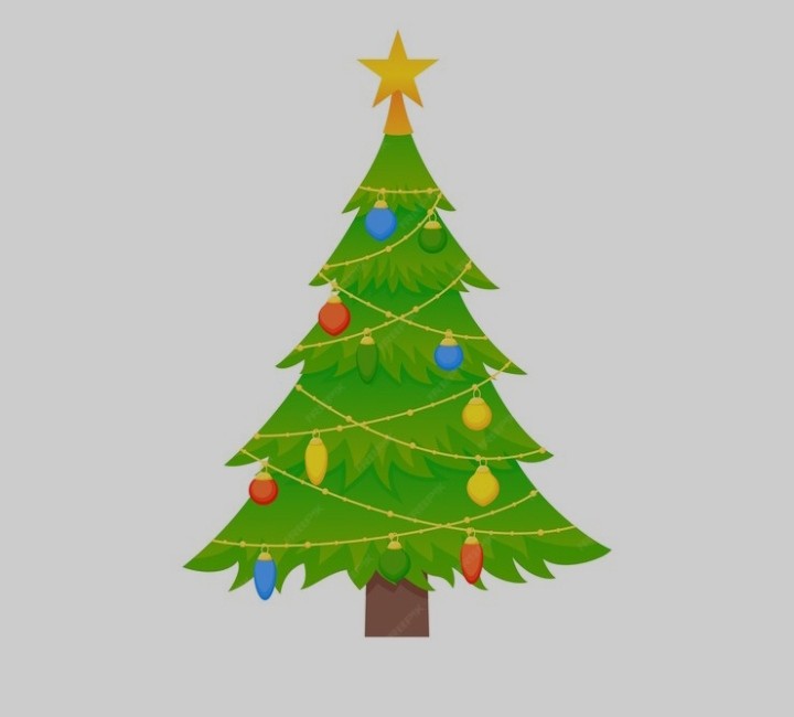 Create meme: christmas tree drawing, cartoon Christmas tree, Christmas tree