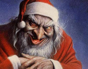 Create meme: angry Santa, evil Santa Claus