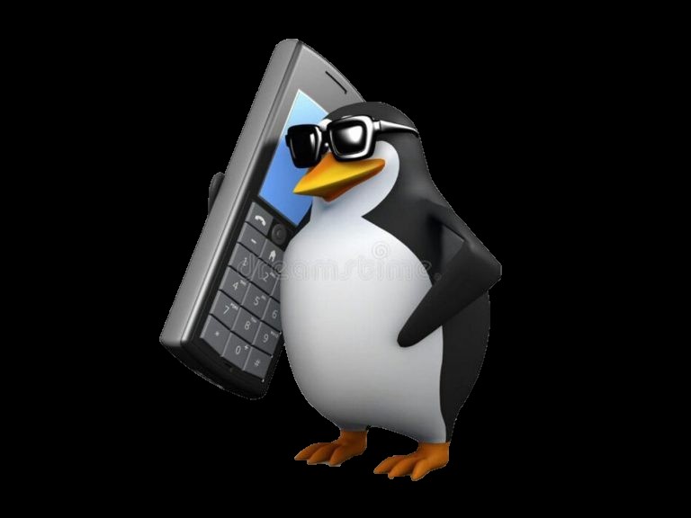 Create meme: the penguin with the phone, Hello this meme penguin, meme penguin phone