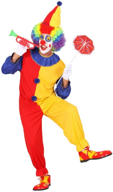 Создать мем: классический клоун, красный нос клоуна, костюм клоуна на взрослого