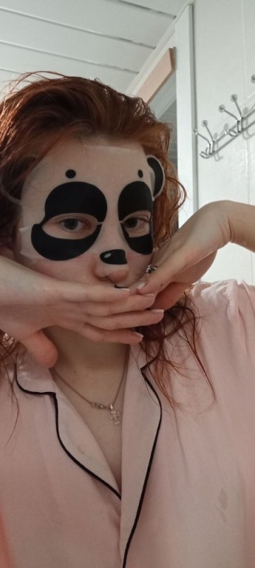 Создать мем: панда шоу маска, маска панда для лица корейская, маска