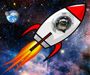 Create meme: The cat in the rocket