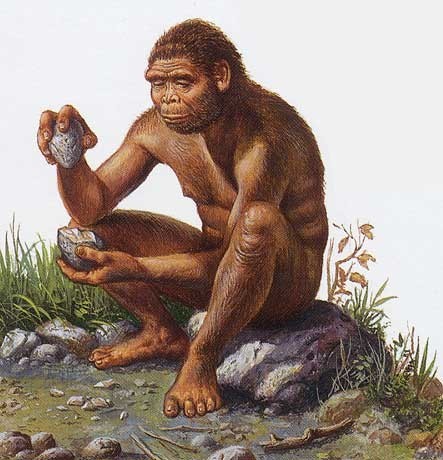 Create meme: homo habilis homo erectus, a skilled man homo habilis way of life, the caveman