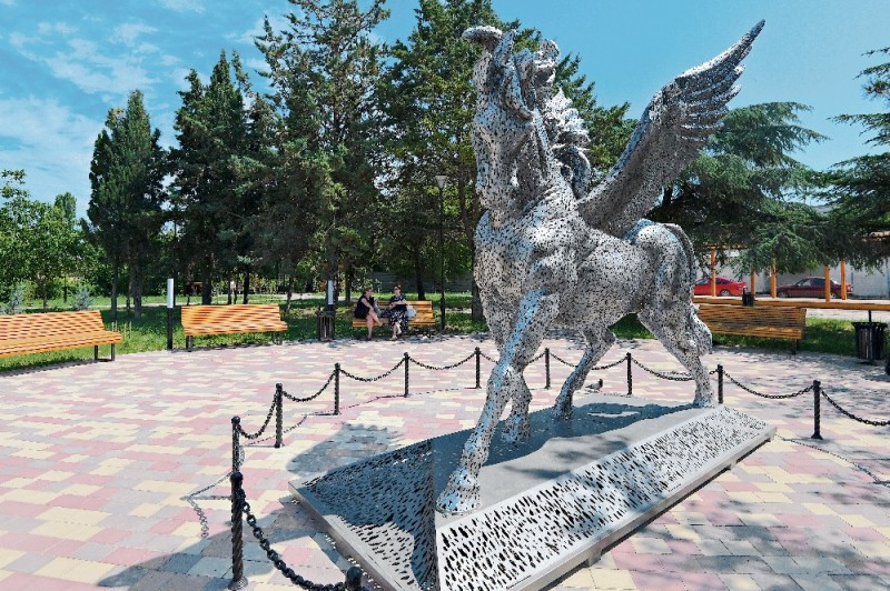 Create meme: the square of the 200th anniversary of Sevastopol, statue of a horse, sculpture 