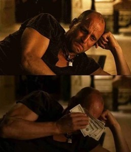 Create meme: woody Harrelson meme, woody Harrelson crying, wipes tears with money