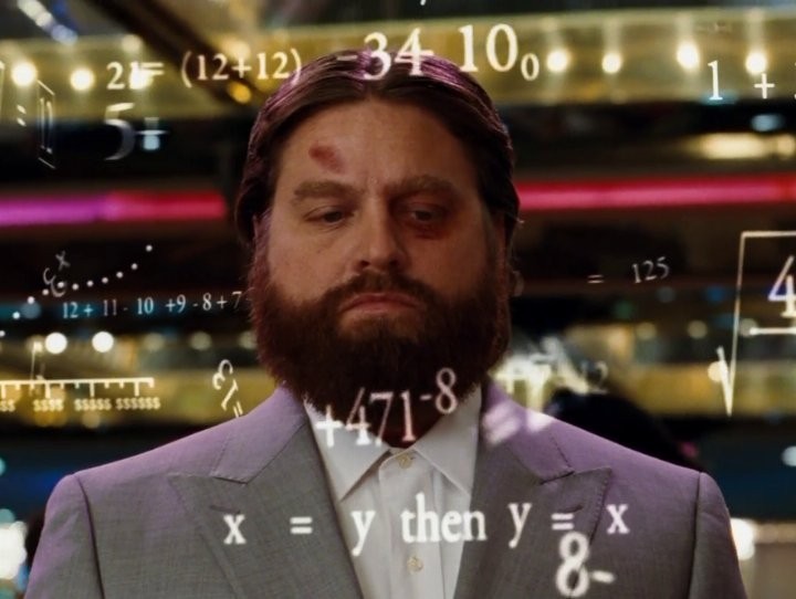 Create meme: Zach Galifianakis the hangover, zach galifianakis calculates, Zach Galifianakis meme