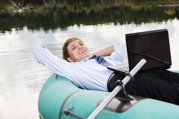 Create meme: the man in the boat, lying in a boat, in the boat