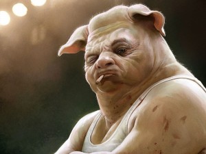 Создать мем: свинья, злая свинья, люди свиньи
