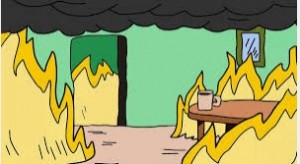 Create meme: meme dog in a burning house, dog in the burning house meme, this is fine