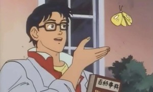 Create meme: manga, is this a pigeon, anime 1990