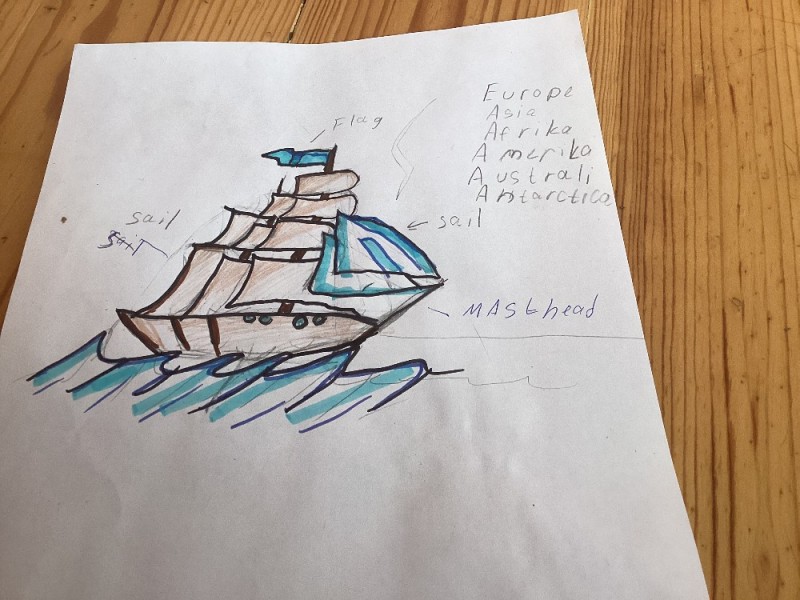 Создать мем: корабль карандашом рисунок, эскиз корабля, корабль рисунок легкий