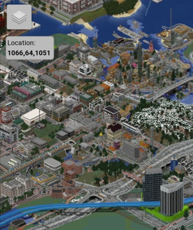 Create meme: the city of greenfield in minecraft, transport tycoon game, minecraft city map sayama