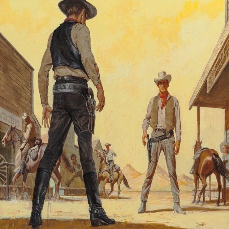 Create meme: wild west duel of cowboys, cowboy Western, wild West 
