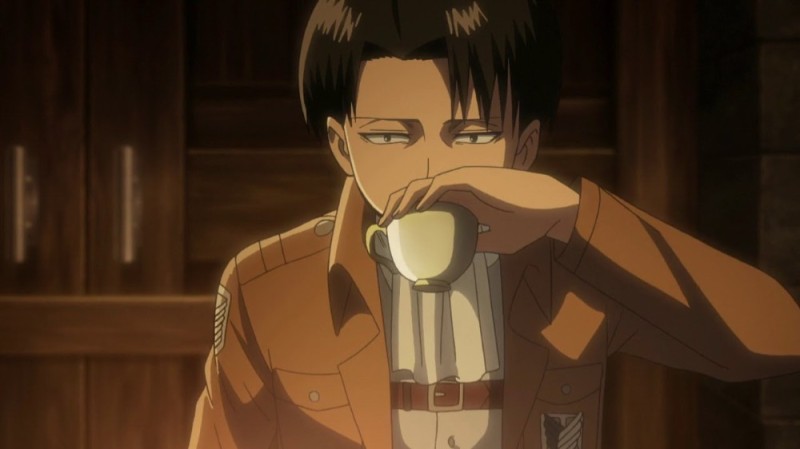 Create meme: ackerman attack of the titans, Levi Ackerman attack of the Titans, Attack of the titans Levi drinks tea