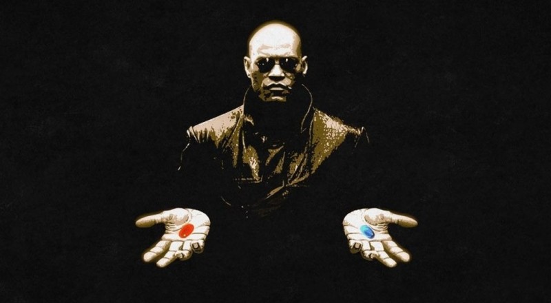 Create meme: Morpheus , Morpheus is a choice between the two pills, matrix Morpheus
