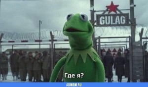 Create meme: meme, Kermit, Kermit the frog in the Gulag