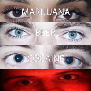 Создать мем: глаз, cocaine marihuana beer мем, глаза под разными наркотиками
