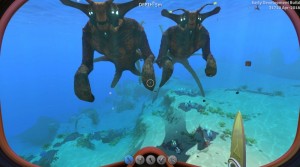 Create meme: subnautica, zobnatica game, elephant dives into the water