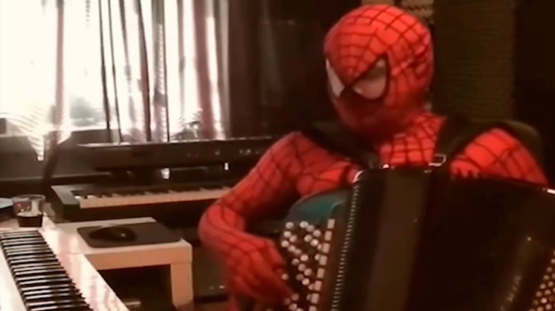 Create meme: Spider-Man on the piano, Spider-Man, spiderman spider-man