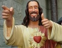 Создать мем: поп иисус, иисус догма, улыбающийся иисус