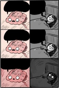 Create meme: comics memes about the brain at night, memes about sleep