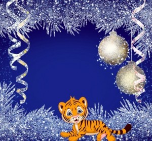 Создать мем: новогодние открытки, новый год фон, новый год тигра