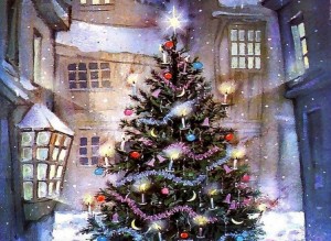 Создать мем: новогодняя ёлка, сказочная новогодняя елка, новогодняя елка картина