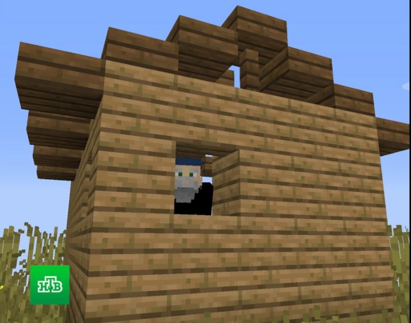 Create meme: minecraft house, minecraft , in minecraft house