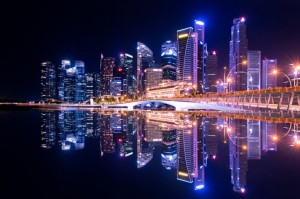 Создать мем: ночной мегаполис, ночной сингапур, красивый фон города