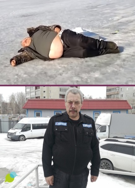 Создать мем: толстый мужик лежит на льду, мужик лежит на льду, бать нормально