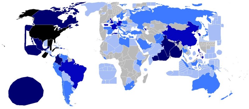 Создать мем: карта распространения ислама в мире, страны большой 7 на карте, мировая карта