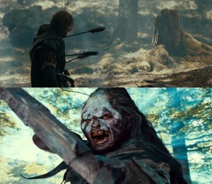 Create meme: lurtz Uruk Hai, the Lord of the rings the death of Boromir, the Lord of the rings the fellowship of the ring lurtz