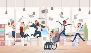 Создать мем: офис радость рисунок, рисунок счастливая офисная работница прыгает, офисный работник
