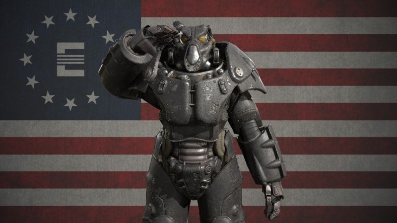 Create meme: enclave fallout poster, fallout armor, fallout enclave