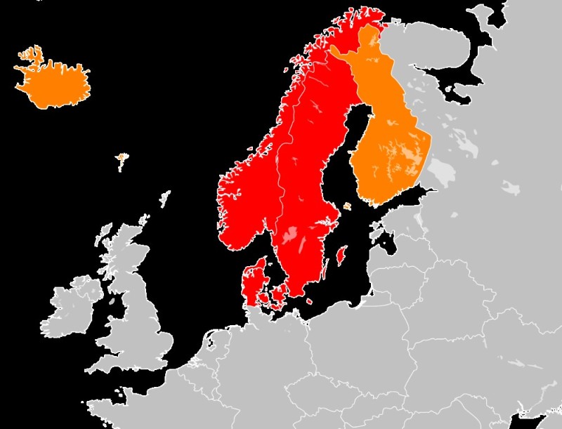 Создать мем: северная европа, скандинавия на карте европы, скандинавия страны